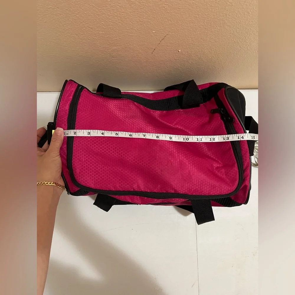 Adidas Diablo Duffel Bag Pink Black Logo Gym Workout Tote Sport Duffle Weekender - Picture 10 of 12